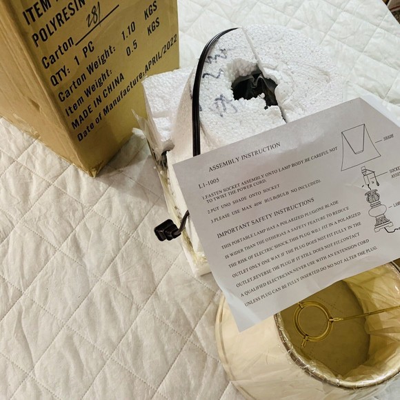 Trieste Marble 18 1/2" High Accent Table Lamp w/ Ivory Shade Antique Luxury Look - Picture 12 of 13